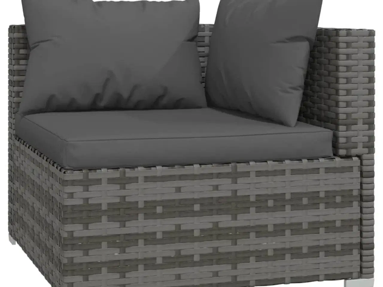 Billede 4 - Loungesæt til haven 5 dele med hynder polyrattan grå