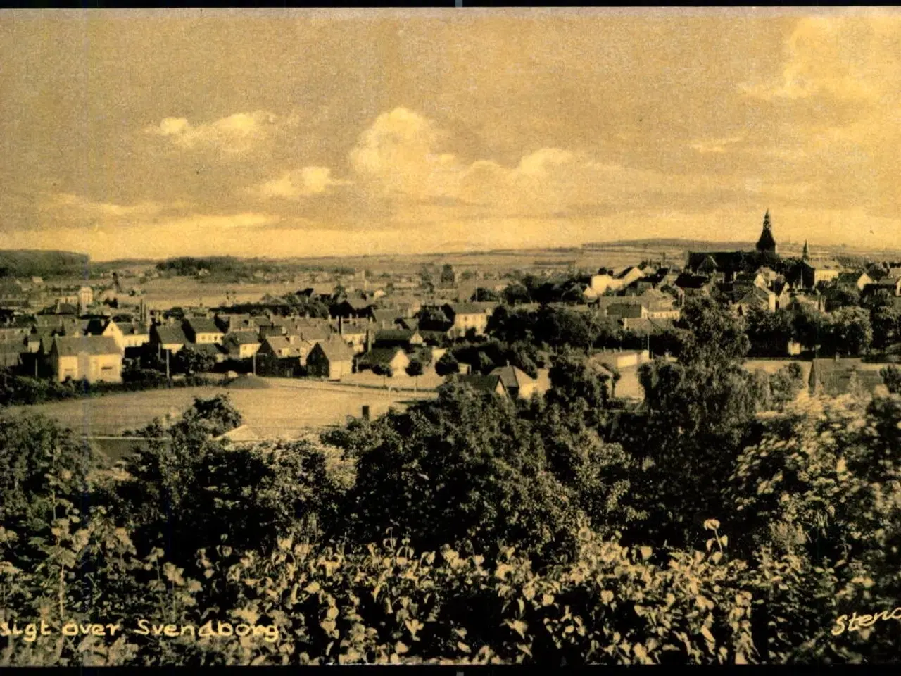 Billede 1 - Udsigt over Svendborg - Stender S. 565 K - Ubrugt