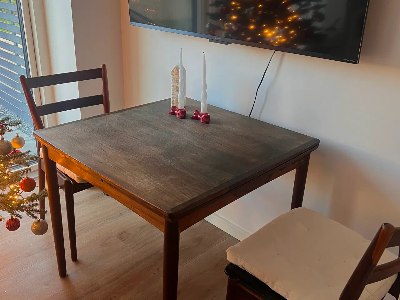 Billede 2 - Palisander spisebord + tillægsplade + 6 stole