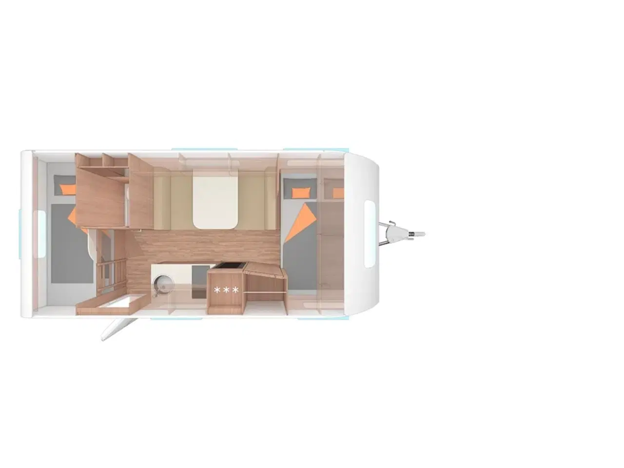 Billede 2 - 2024 - Weinsberg CaraCito 470 QDK E-power   Fremtræder som NY, LAV VÆGT KUN 955 KG, 6 SOVEPLADSER m/ FULDAUT. MOVER + KLIMA + udstyr.