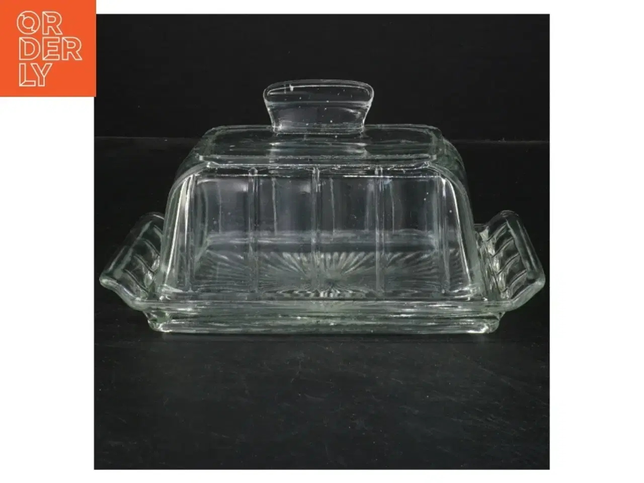 Billede 1 - Glas smørboks med låg (str. 20x12,5 cm)