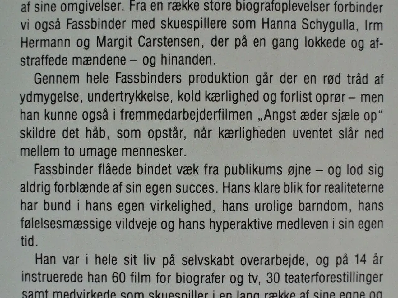 Billede 2 - fassbinder - hans liv og film, af christian braad 