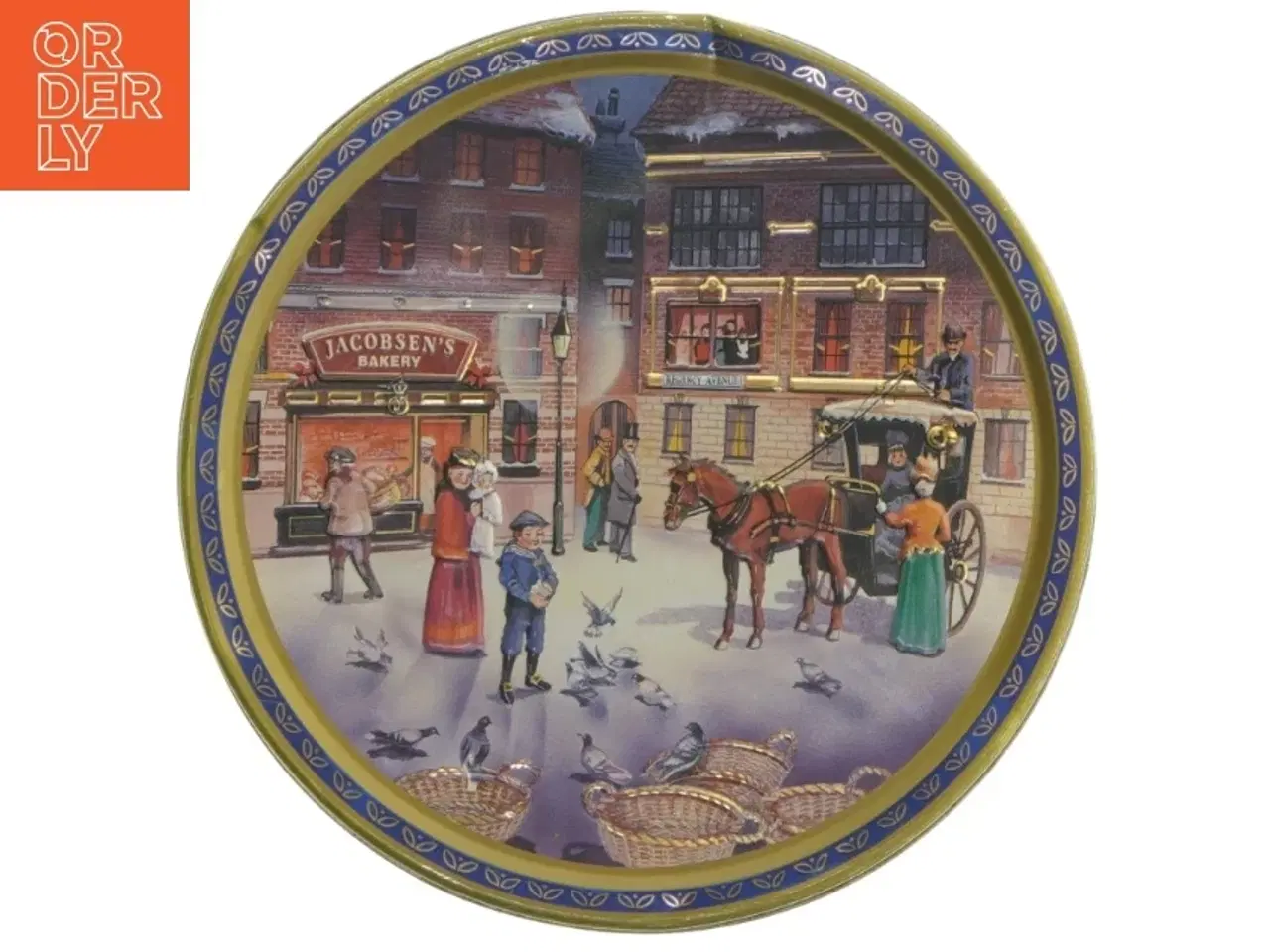 Billede 2 - Vintage kagedåse med nostalgisk motiv (str. Ø 19,5x6,5 cm)