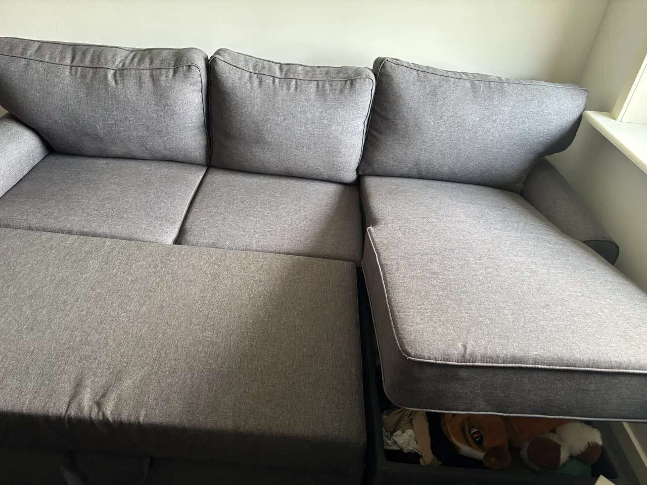 Billede 3 - Sovesofa med chaiselong med opbevaring