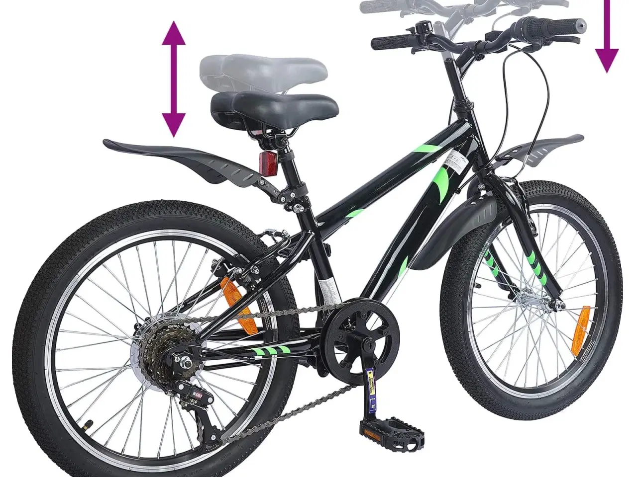 Billede 7 - Børnecykel 20 tommer 6-Speed til børn i alderen 6-11 år Sort