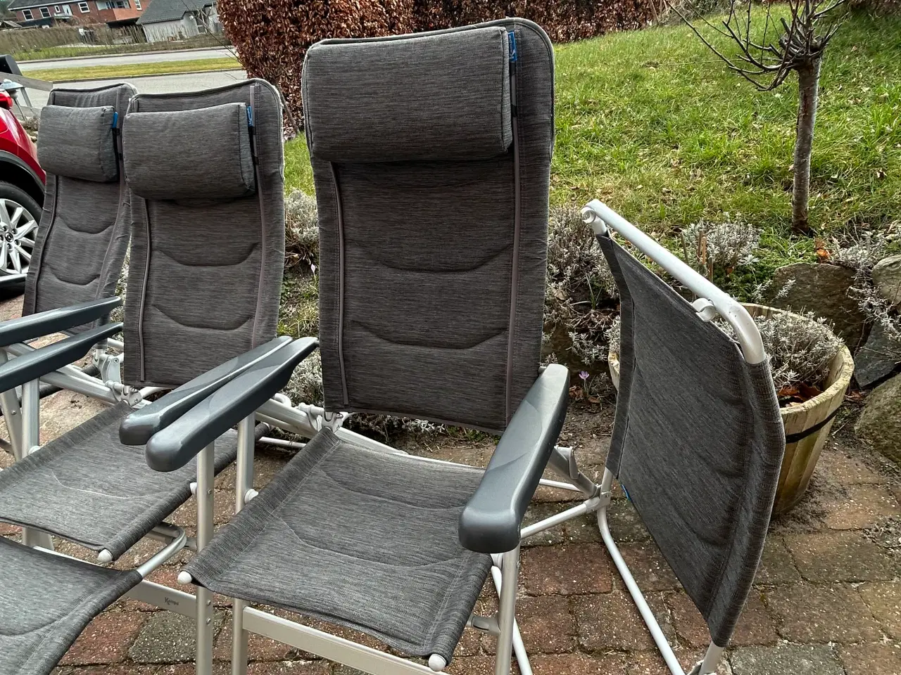Billede 3 - 4 stk KAMPA Campingstole m/ 2 stk Fodskammel.