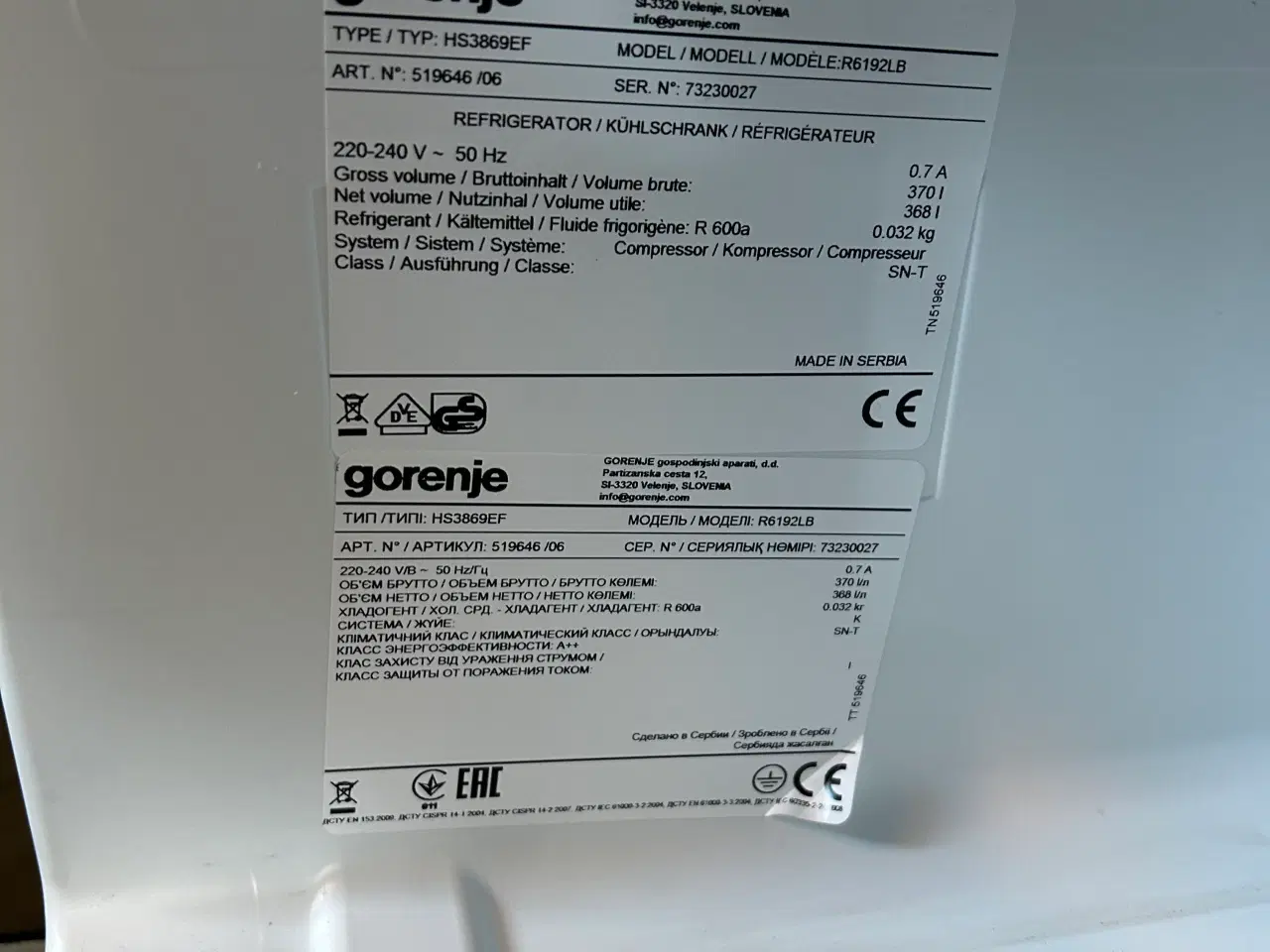 Billede 7 - Sort Køleskab fra Gorenje