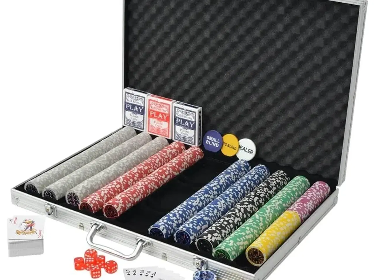 Billede 2 - Pokersæt med 1.000 laserchips aluminium