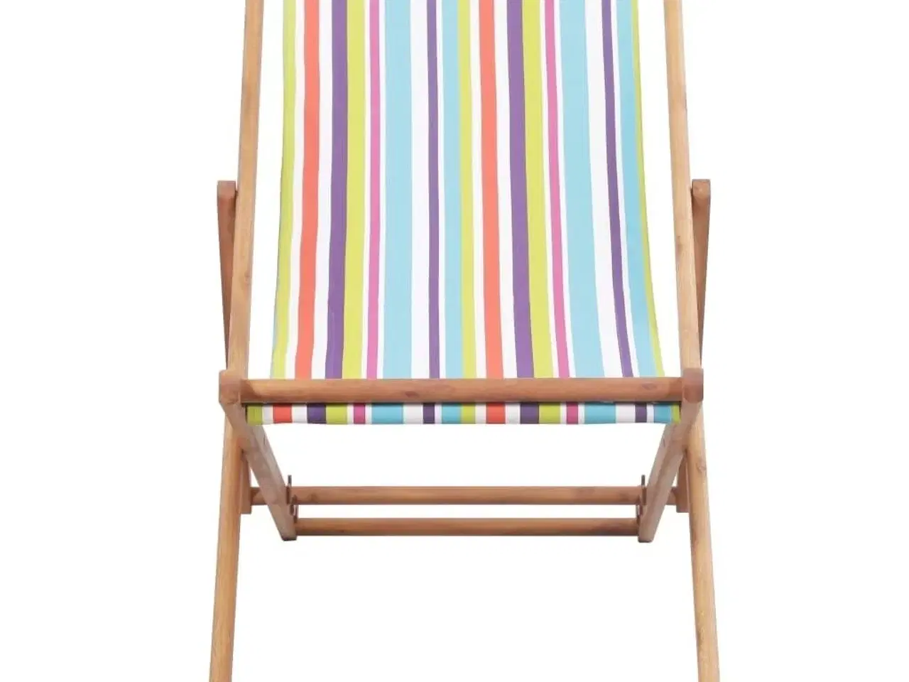 Billede 3 - Foldbar strandstol stof og træstel flerfarvet