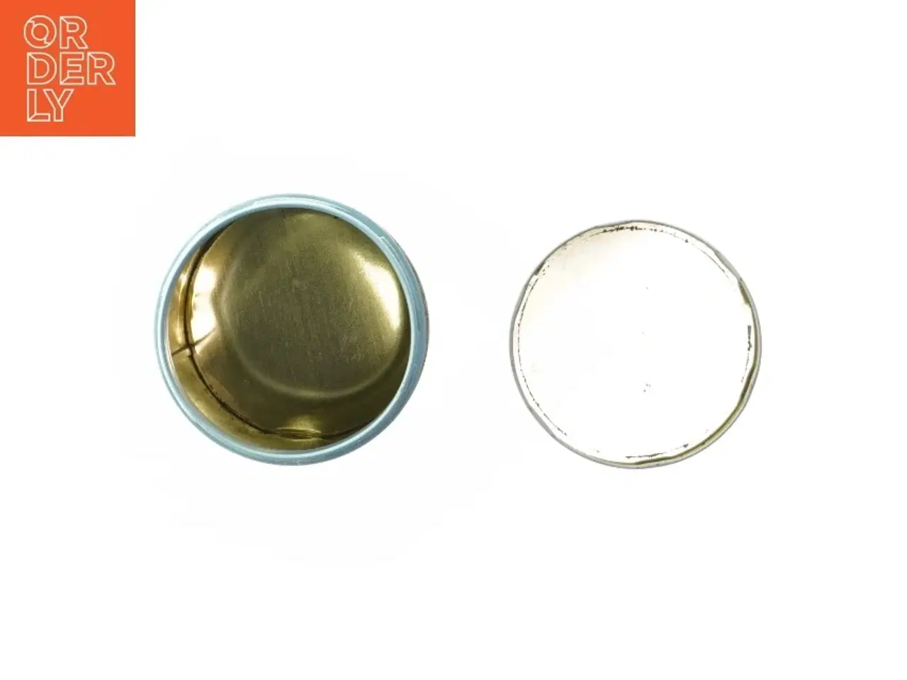 Billede 4 - Dekoreret metalbeholder fra Irma (str. Ø 11,5 cm længde 15 cm)