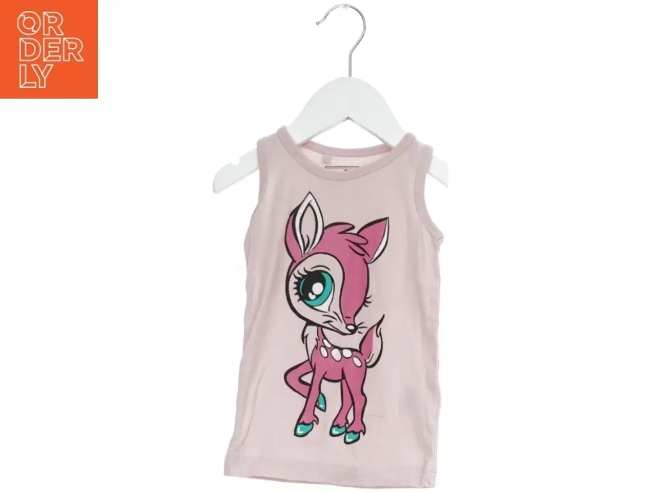 Billede 1 - Lyserød tanktop med hjortedesign fra Mads & Mette (str. 92)