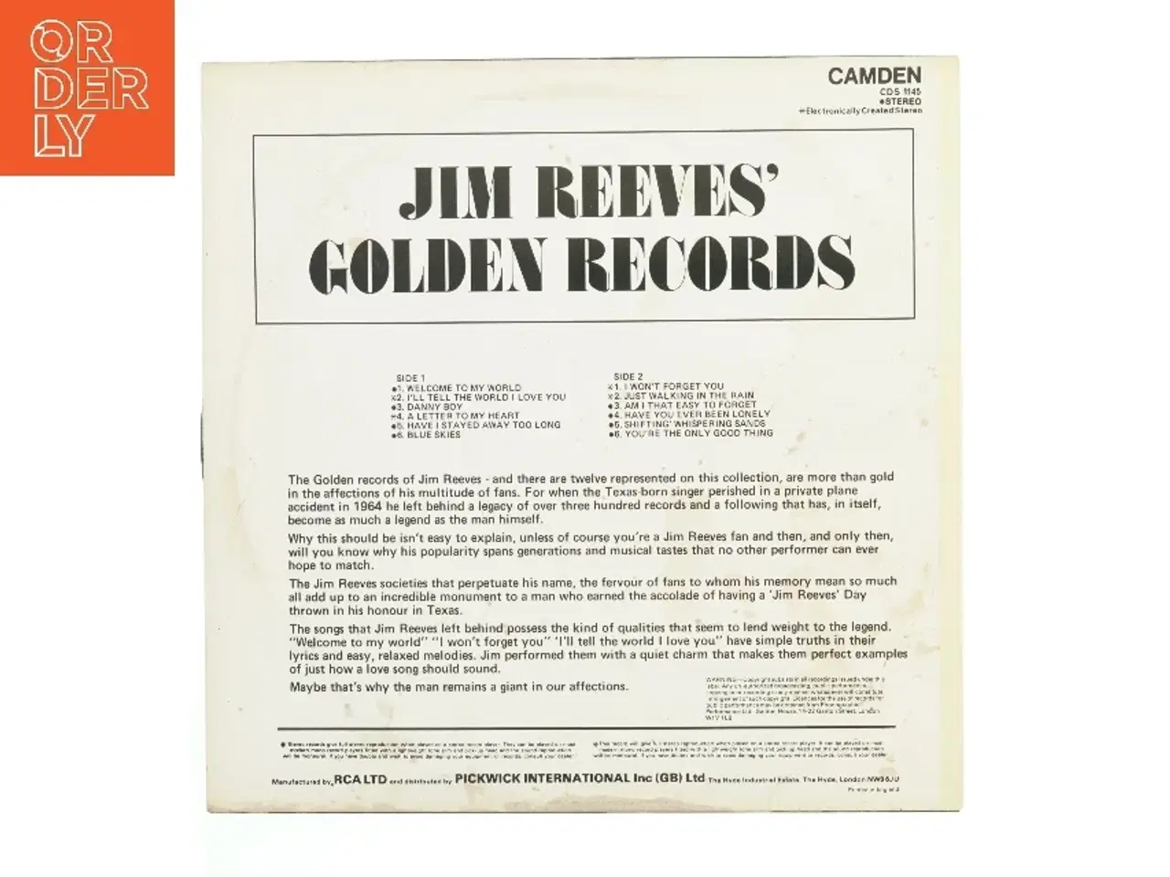 Billede 2 - Jim Reeves' Golden Records vinyl album