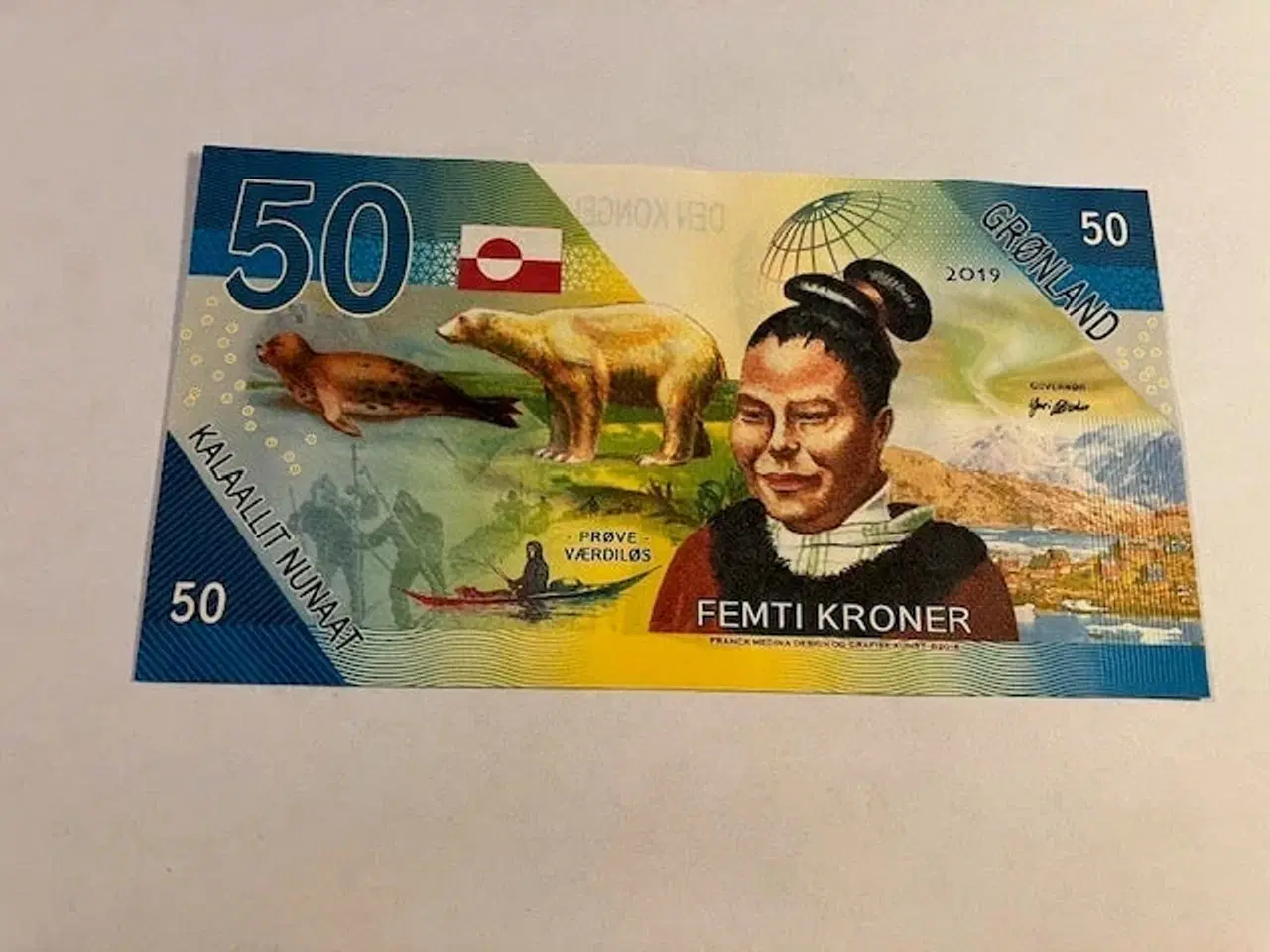 Billede 1 - 50 Kroner Prøveseddel 2019 Grønland