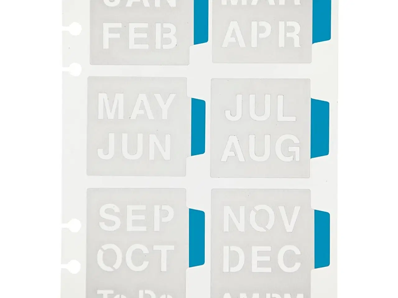 Billede 1 - Selvklæbende Stencil til Måneder - 12,5x17,5 cm