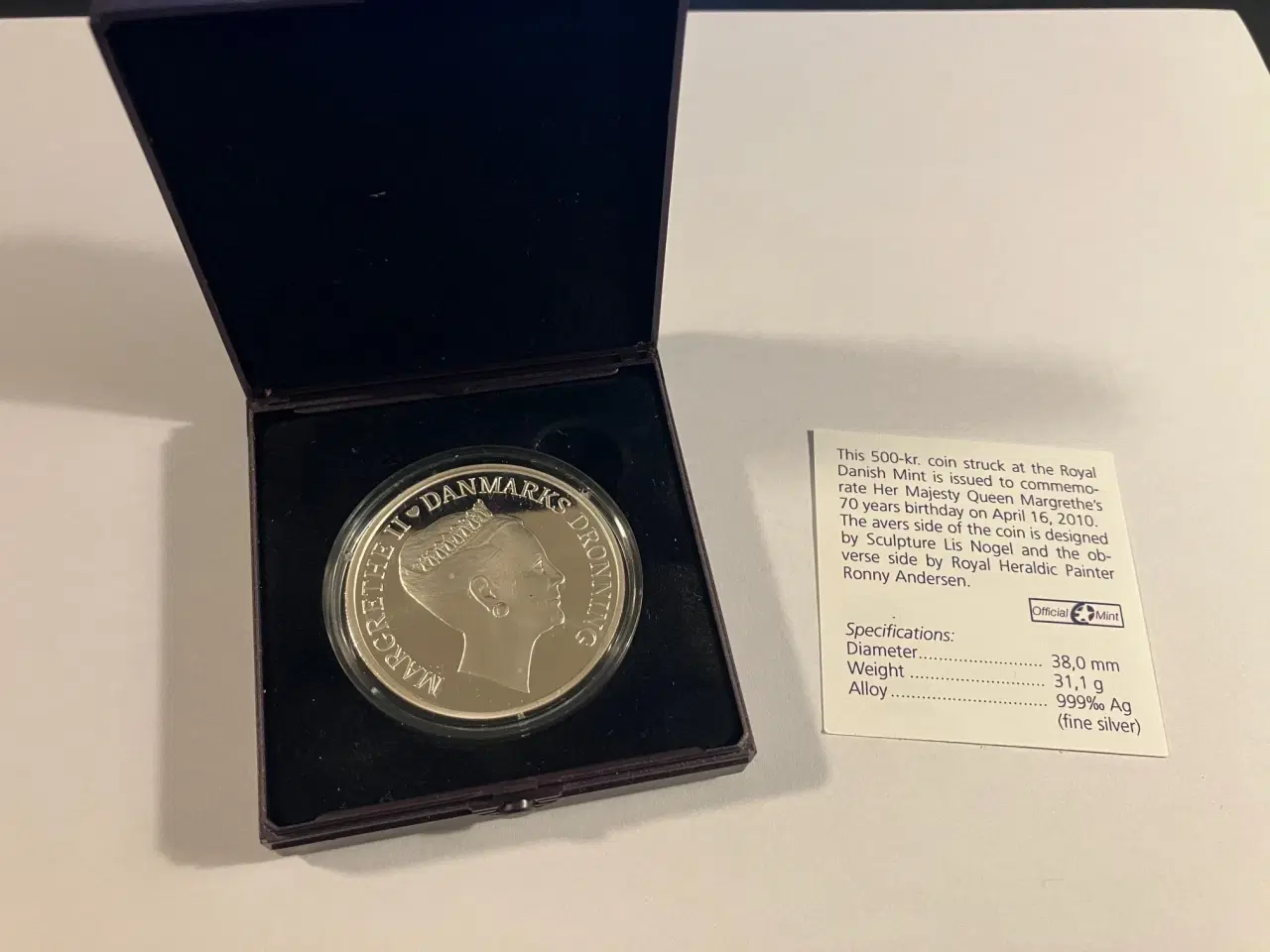 Billede 2 - 500 Kroner 2010 Sølvmønt