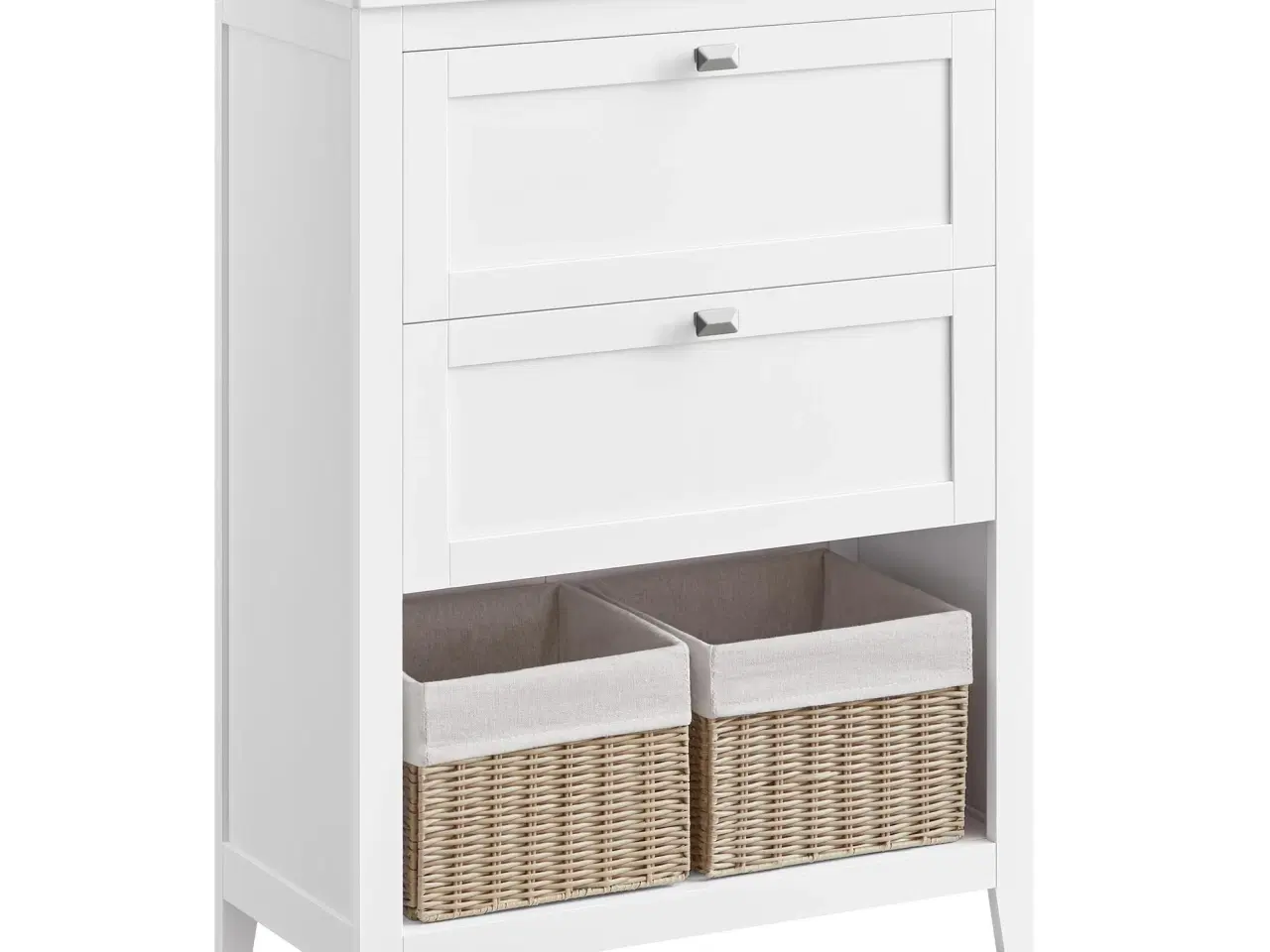 Billede 1 - Badeværelsesskab – VASAGLE, 2 skuffer, justerbare skillevægge og 2 kurve, 30 × 60 × 80 cm, Cloud White
