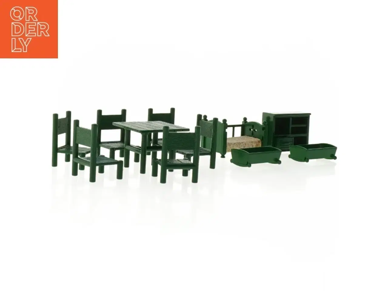 Billede 3 - Dukkehusmøbler (str. Stol 6 x 4 x 4 cm seng 7,5 x 5 x 5 cm)
