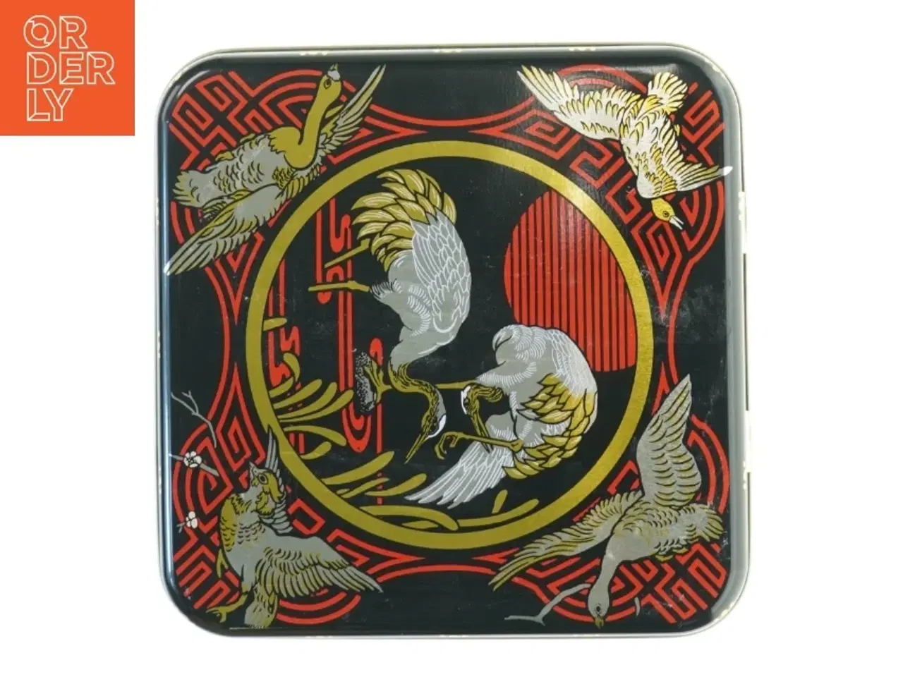 Billede 4 - Dekorativ dåse med asiatiske motiver (str. H. 25,5 cm. 16,5 x 16,5 cm)