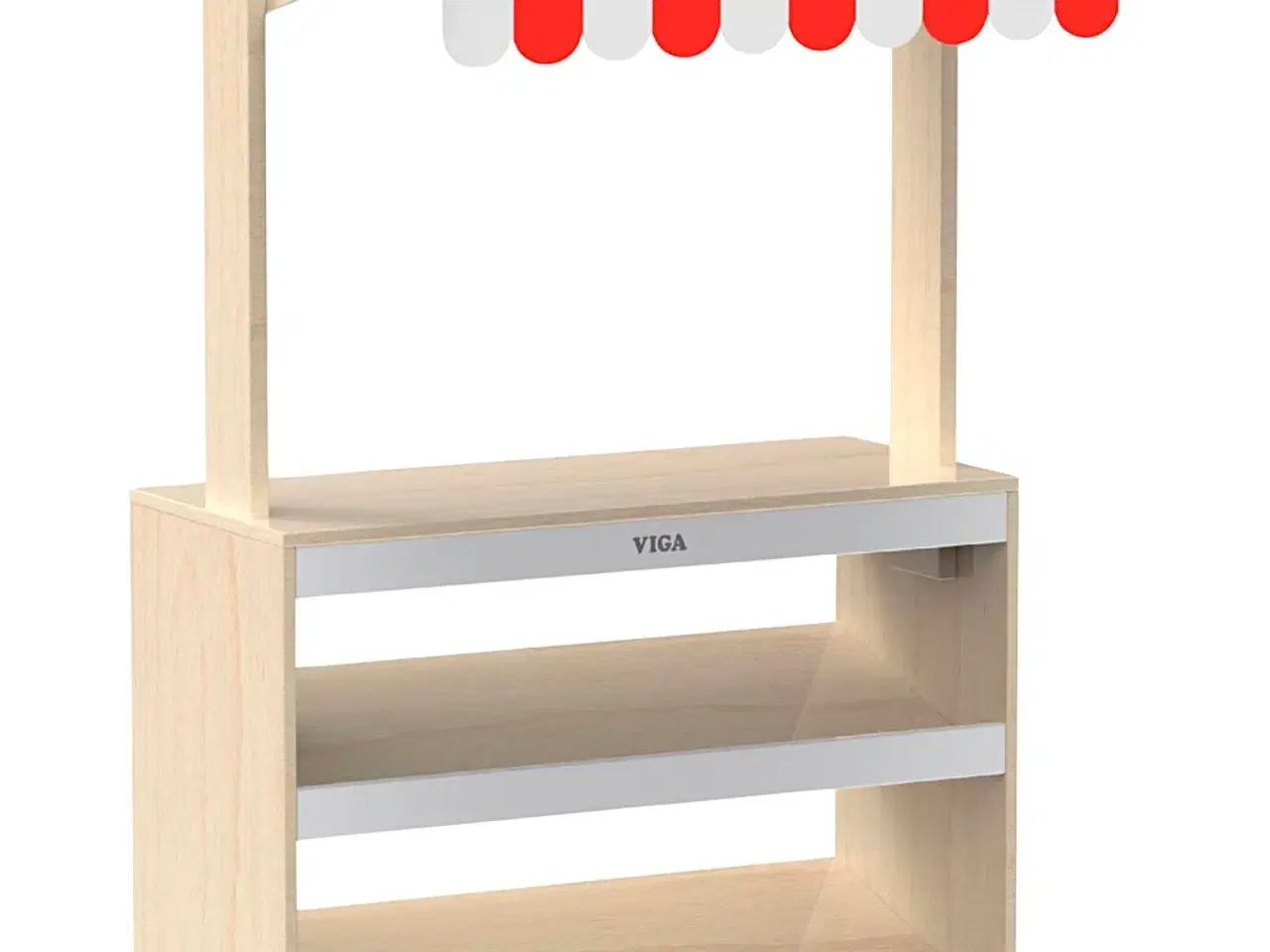 Billede 1 - VIGA Træ Madbod med Markise til Børns Leg