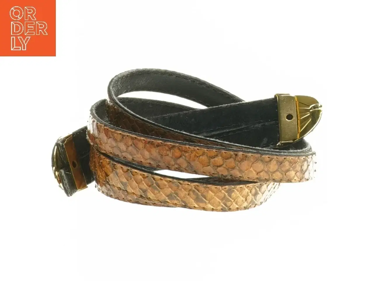 Billede 3 - Brunt slangeskind bælte (str. 85 cm)