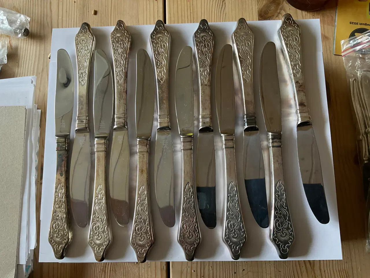 Billede 1 - Antik rokoko middagsknive 22 cm 