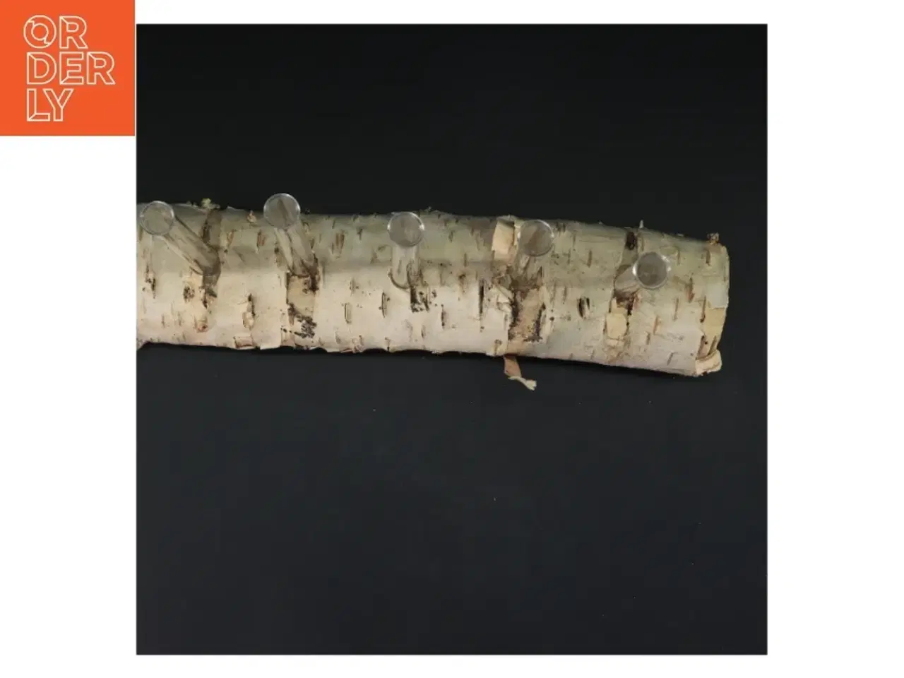 Billede 2 - Unik blomsterholder i birketræ med reagensglas (str. 35x21 cm)