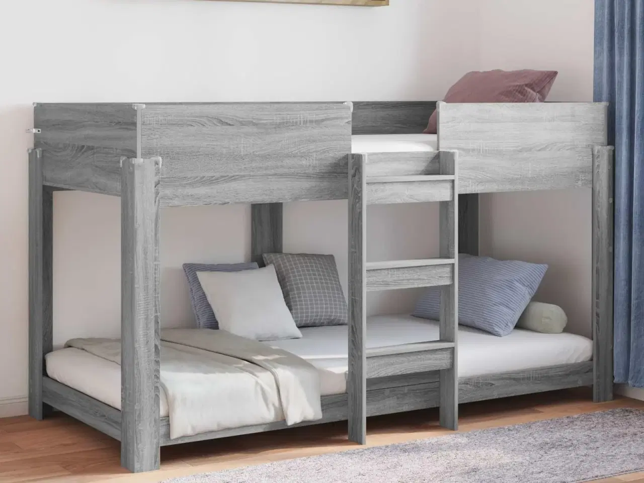 Billede 1 - Køjeseng til Børn Grå Sonoma 90 x 200 cm Konstrueret træ
