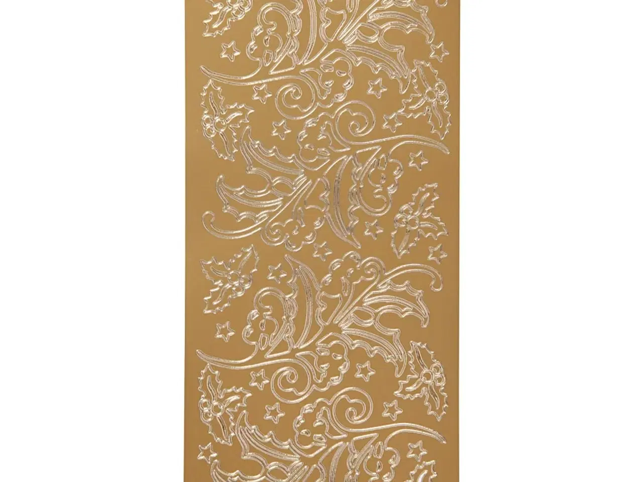 Billede 1 - Stickers, kristtorn, ark 10x23 cm, guld, 1 ark