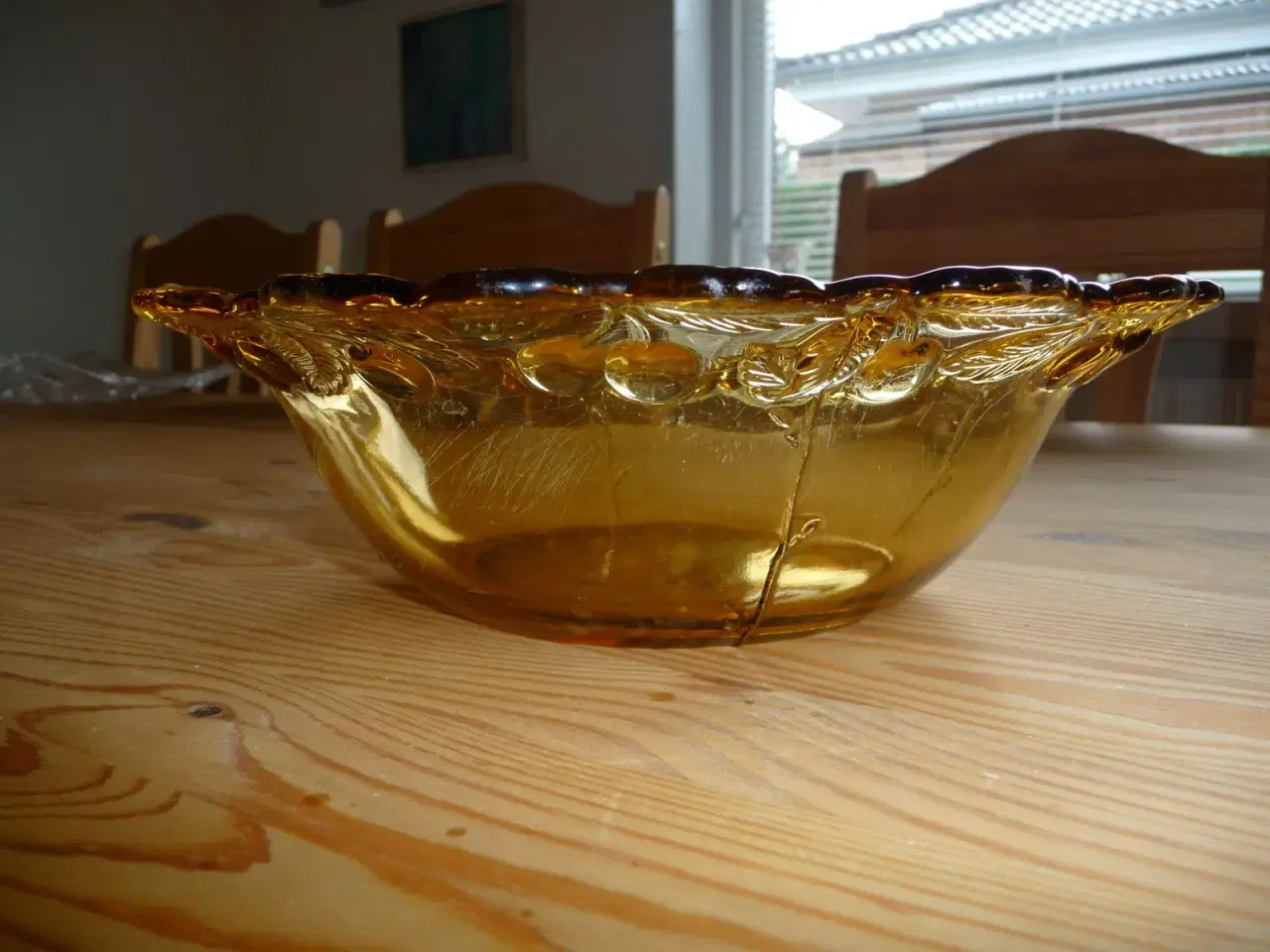 Billede 2 - ravgul glas skål