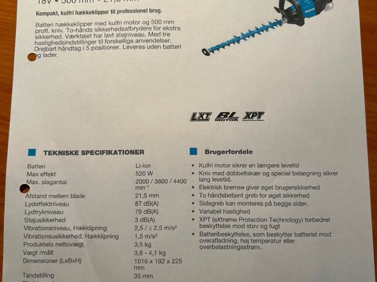 Billede 2 - Makita 18 volt batterihækkeklipper