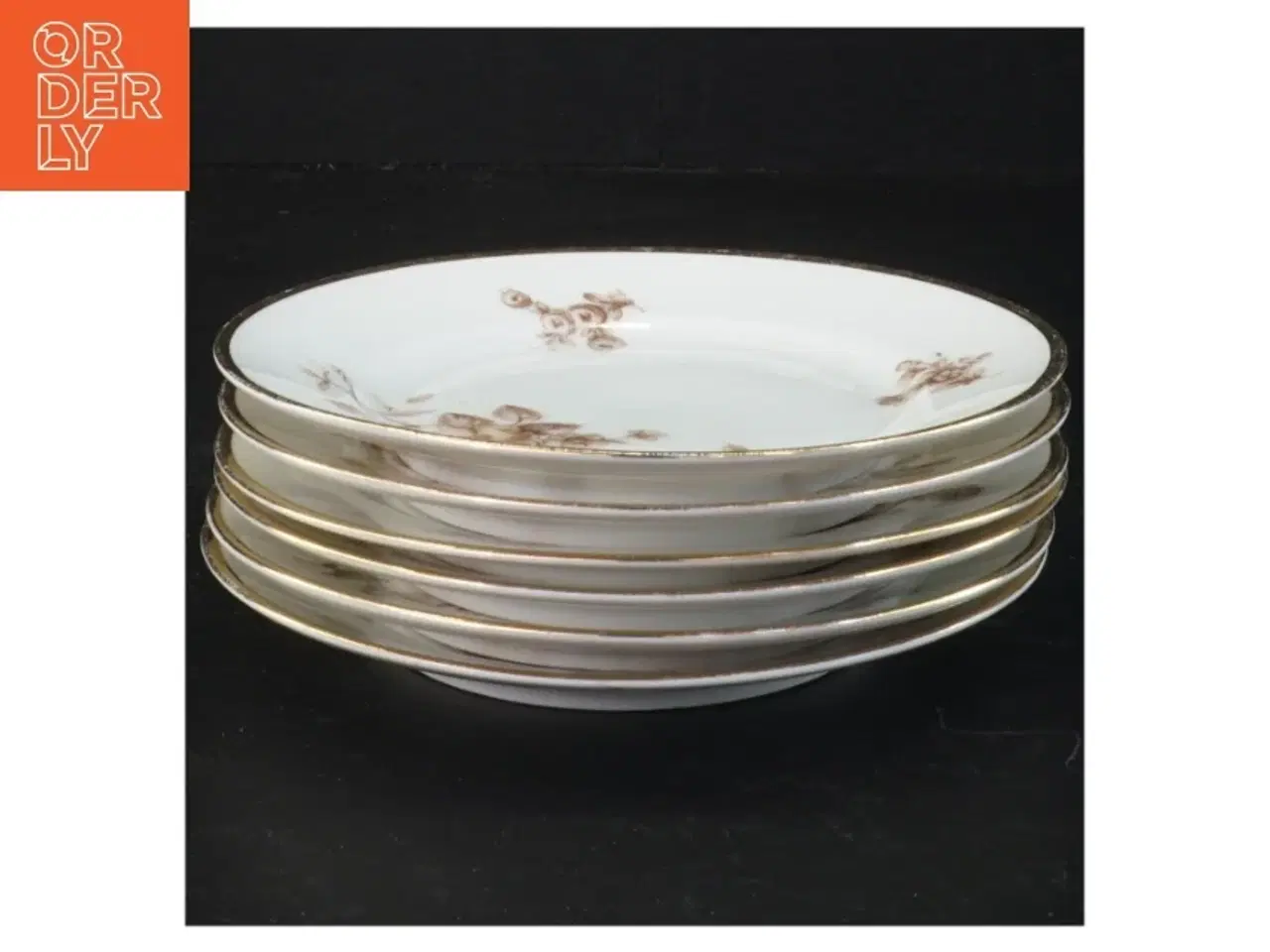 Billede 1 - Porcelænstallerkener med blomstermotiv (str. Ø 15 cm)