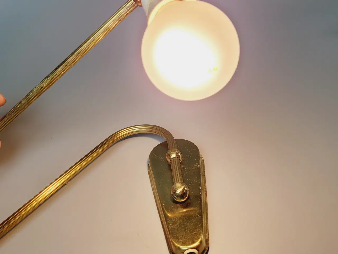 Billede 2 - ⭐️· Vintage Væglampe / Udtrækslampe Massiv Messing