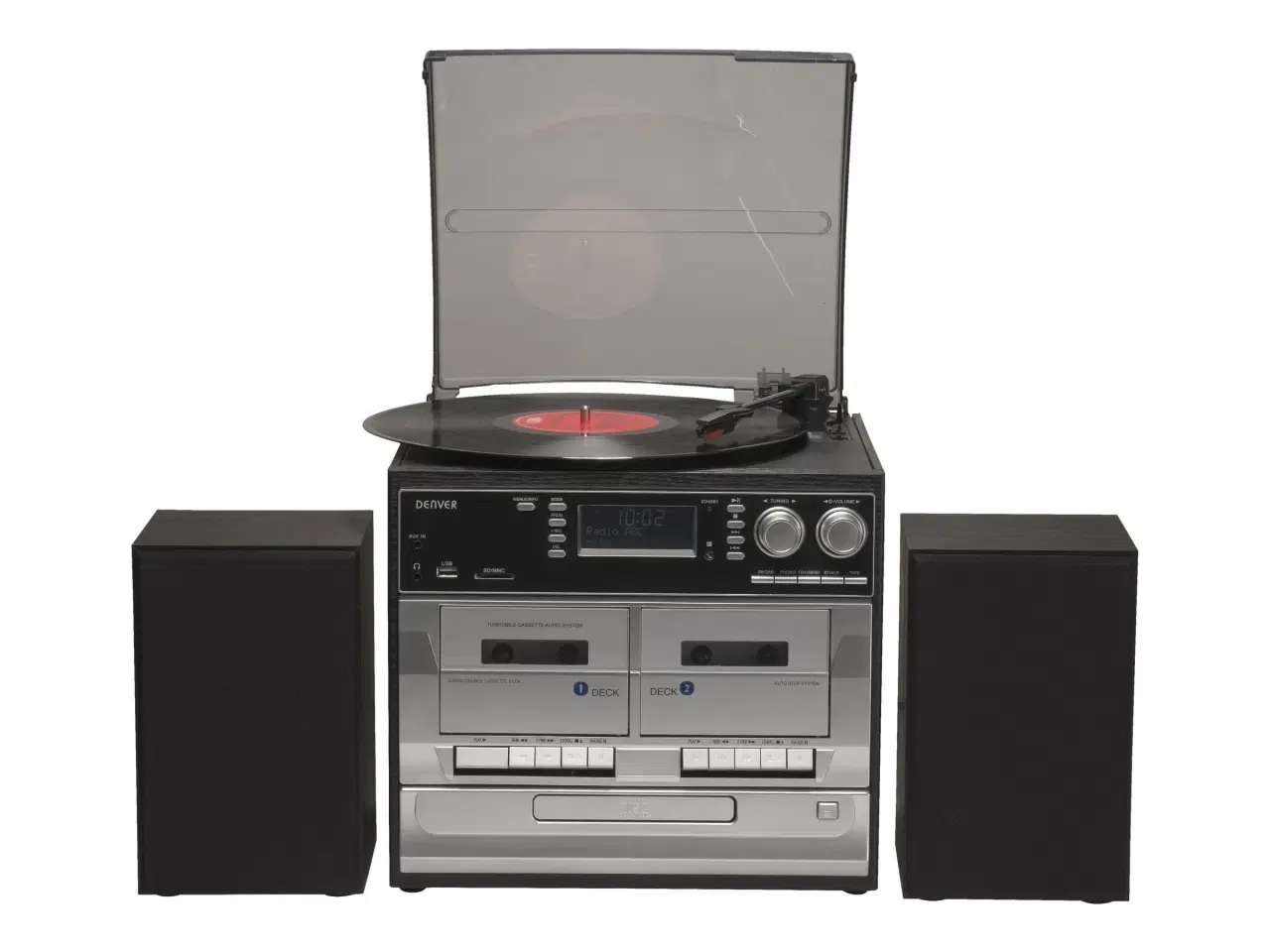 Billede 2 - CD-afspiller med DAB radio – DENVER MRD-166 med pladespiller, dobbelt kassette og USB/SD