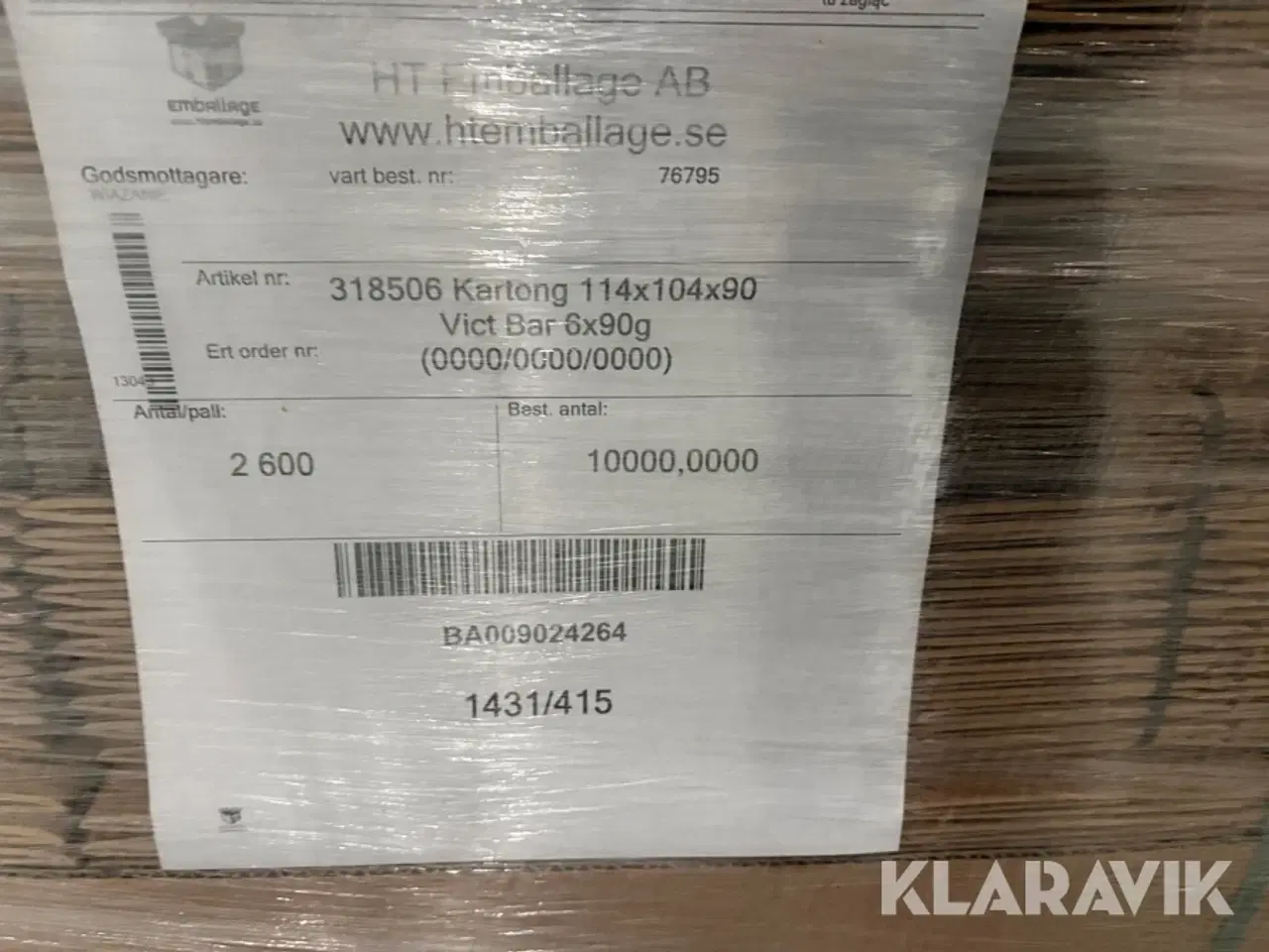 Billede 9 - Emballage HT Emballage Kartong 114x104x90 - 3 paller