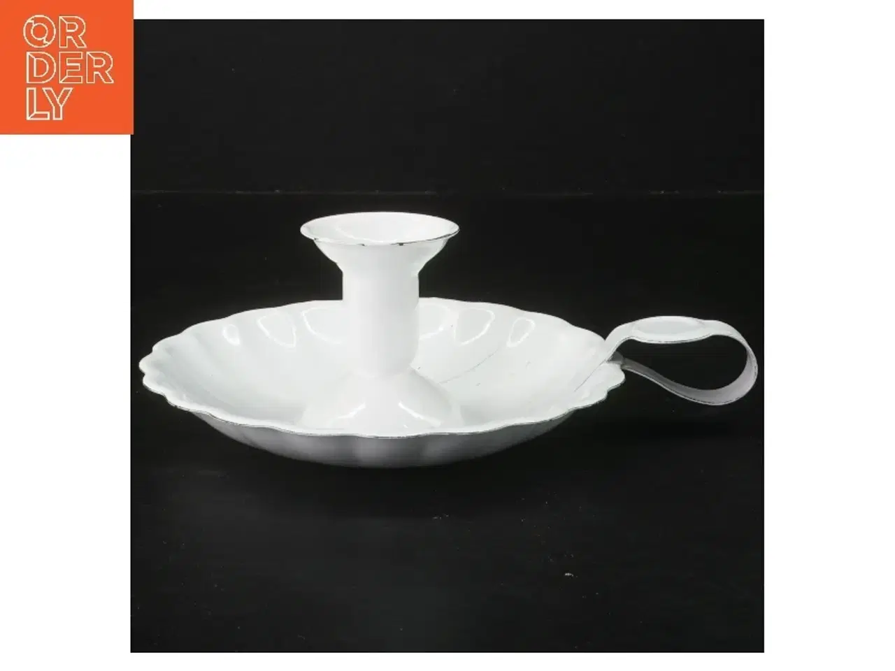 Billede 1 - Hvid lysestage med håndtag (str. Ø 16 cm)