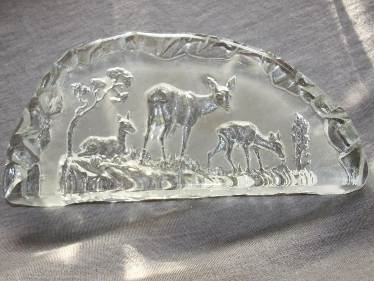 Billede 1 - Glas Relief med dyr motiv 30 cm x 16 cm