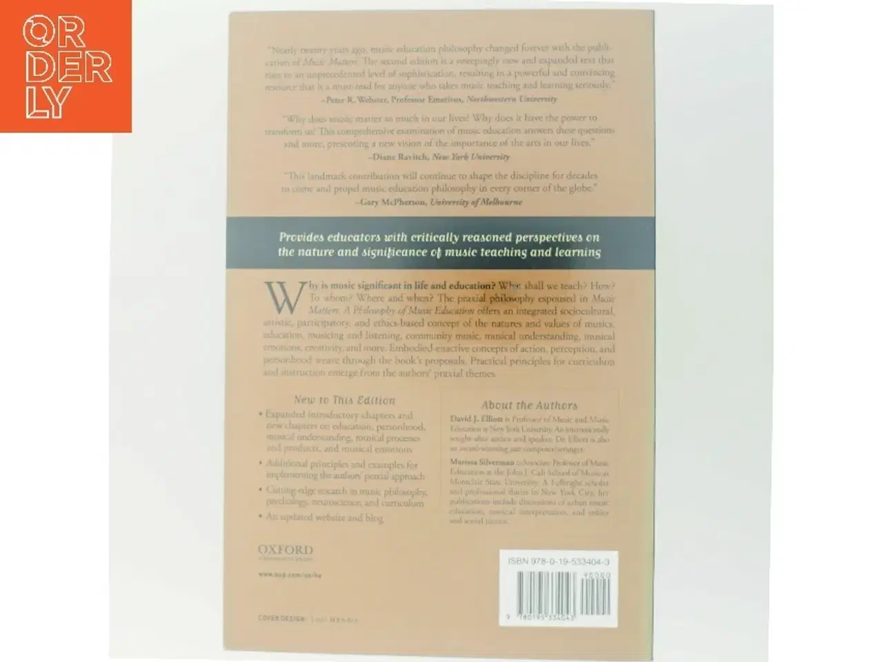 Billede 3 - Music matters : a philosophy of music education af David J. Elliott (1948-) (Bog)