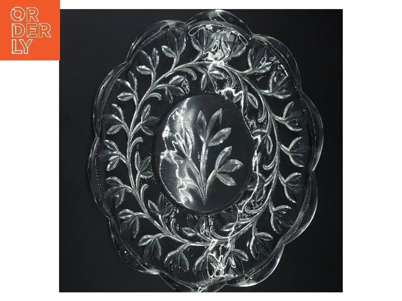 Billede 3 - Dekorativt glasfad (str. Ø 33 cm)