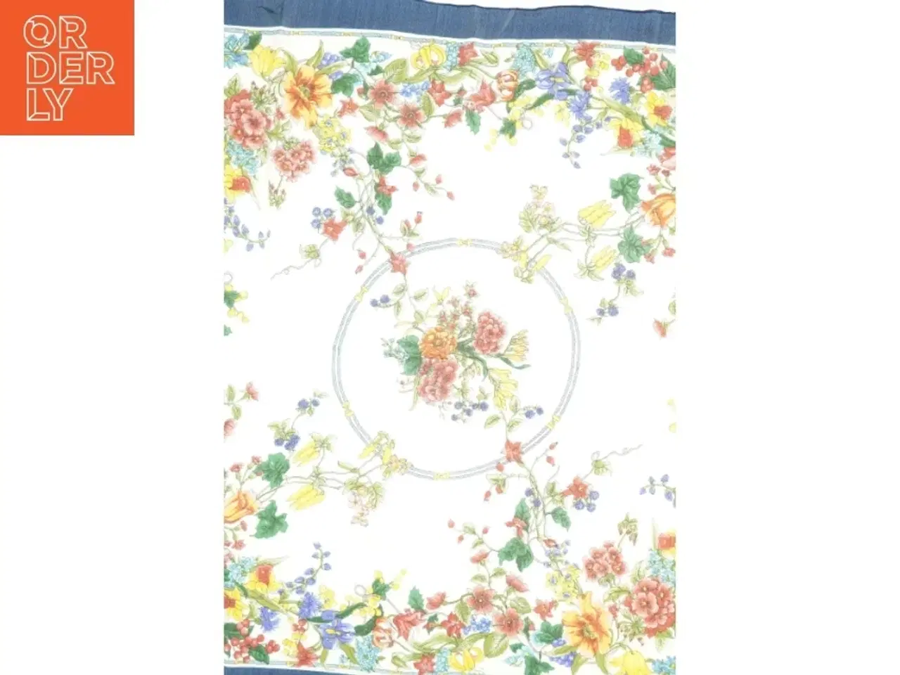 Billede 4 - Farverig dug med blomsterprint (str. 86 x 86 cm)