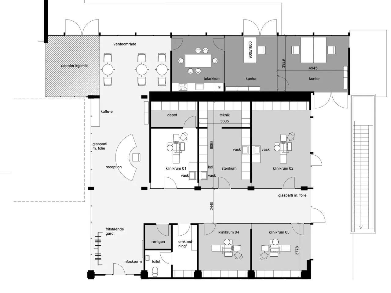 Billede 10 - 318 m2 lyst kliniklejemål i Søborg Tower - Niveaufri adgang og gode fællesfaciliteter