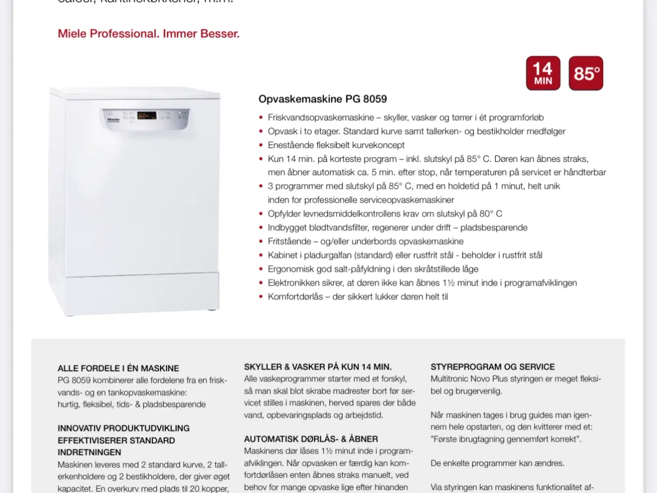 Billede 7 - AUKTION: Miele PG 8059 serviceopvaskemaskine