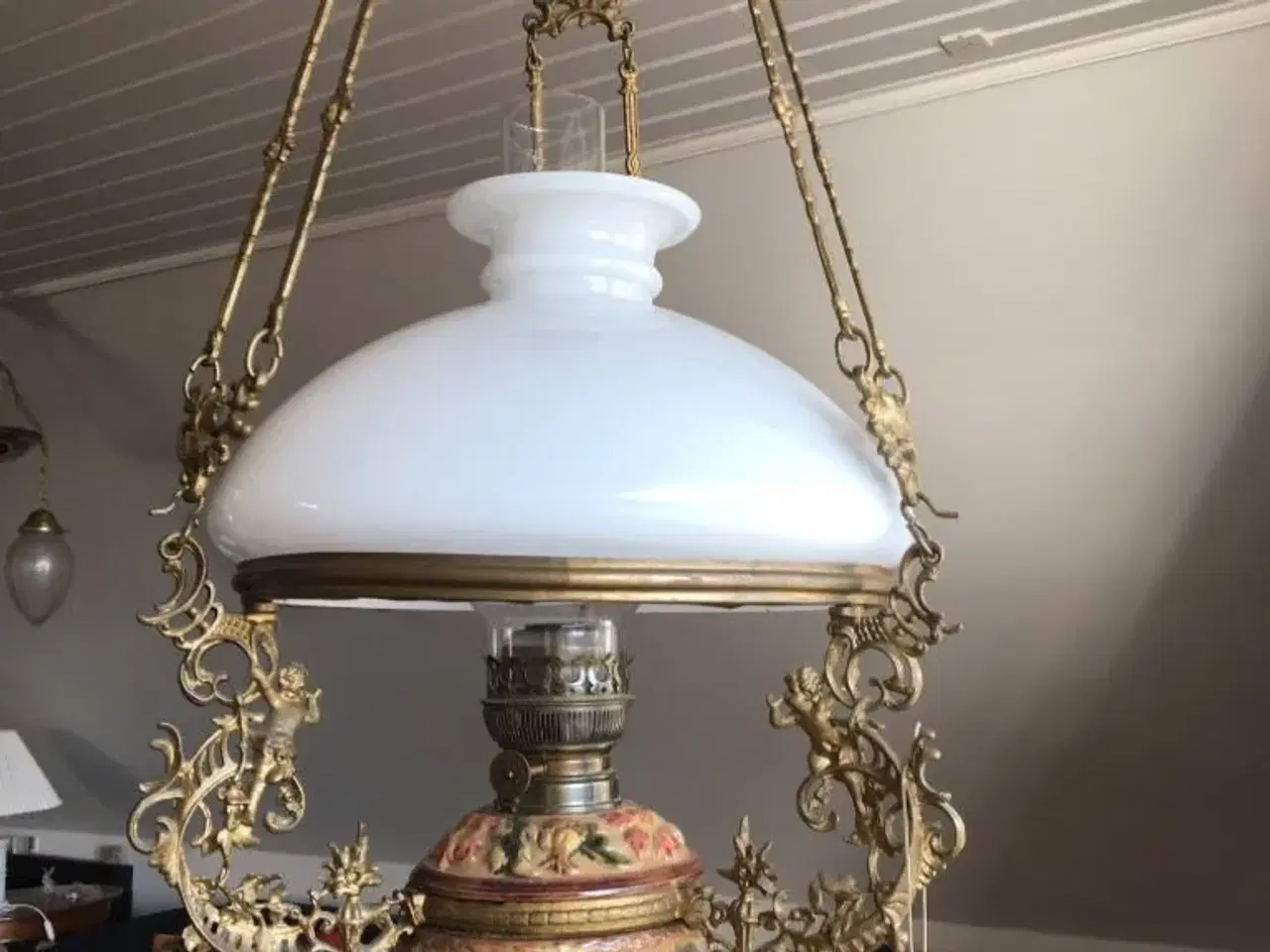 Billede 1 - Antik  petroleumslampe