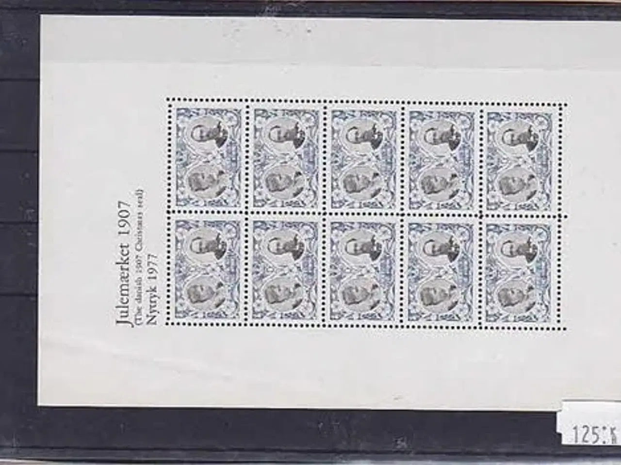 Billede 1 - Danmark julemærkeark nytryk 1907/77 - POSTFRISK