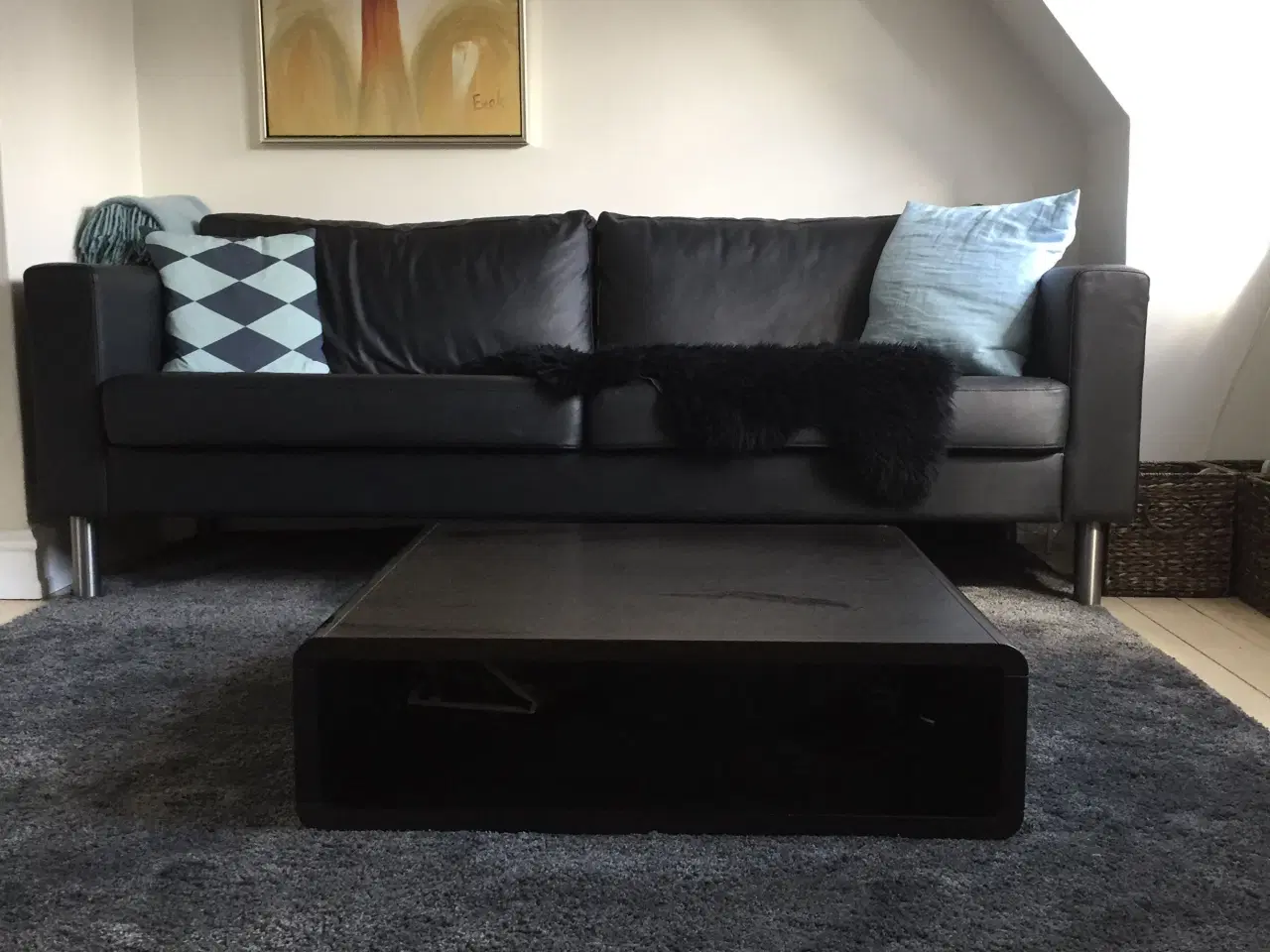 Billede 1 - Lædersofa sort