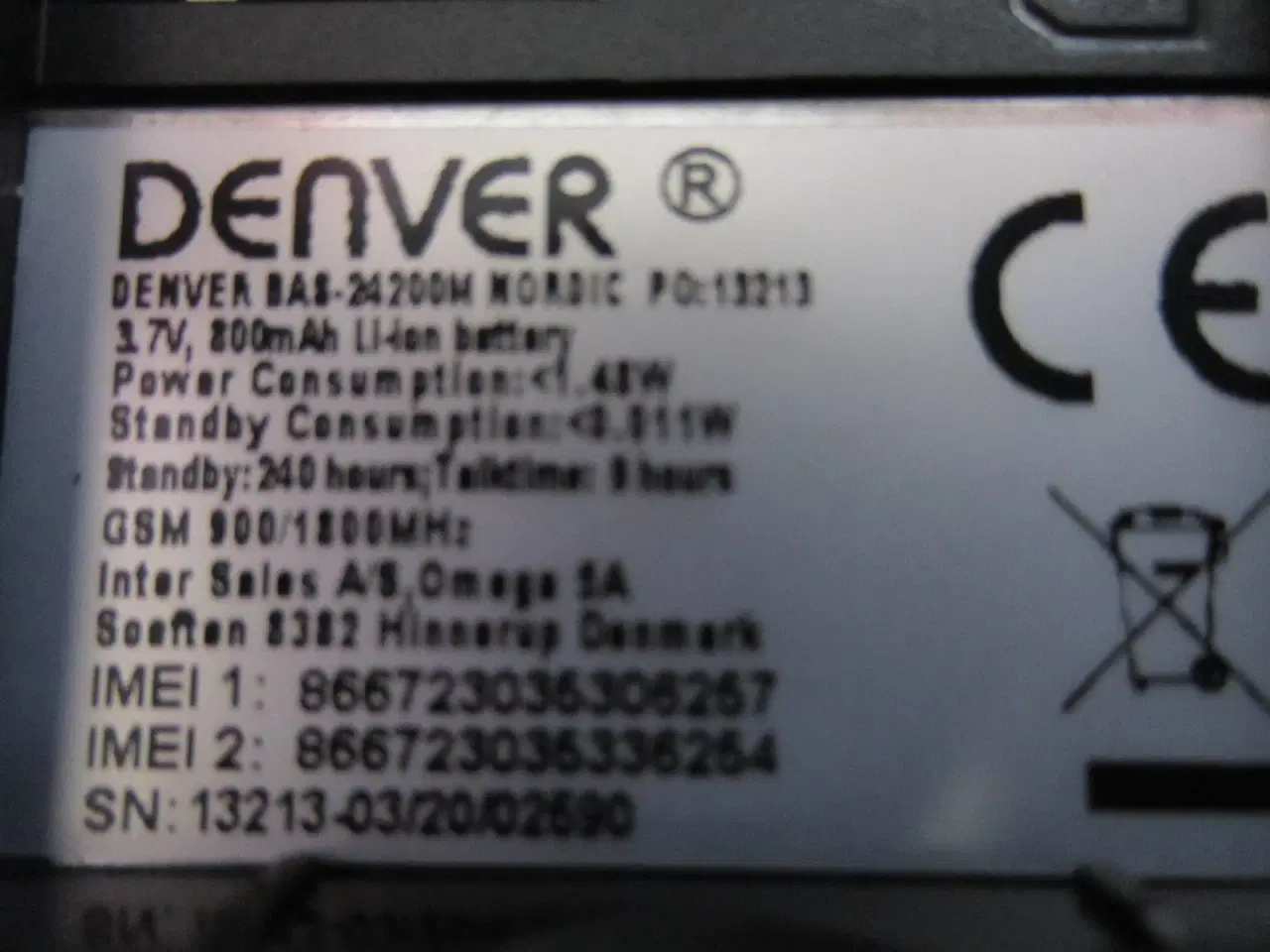 Billede 3 - DENVER bag cover til BAS-24200M mobiltelefon