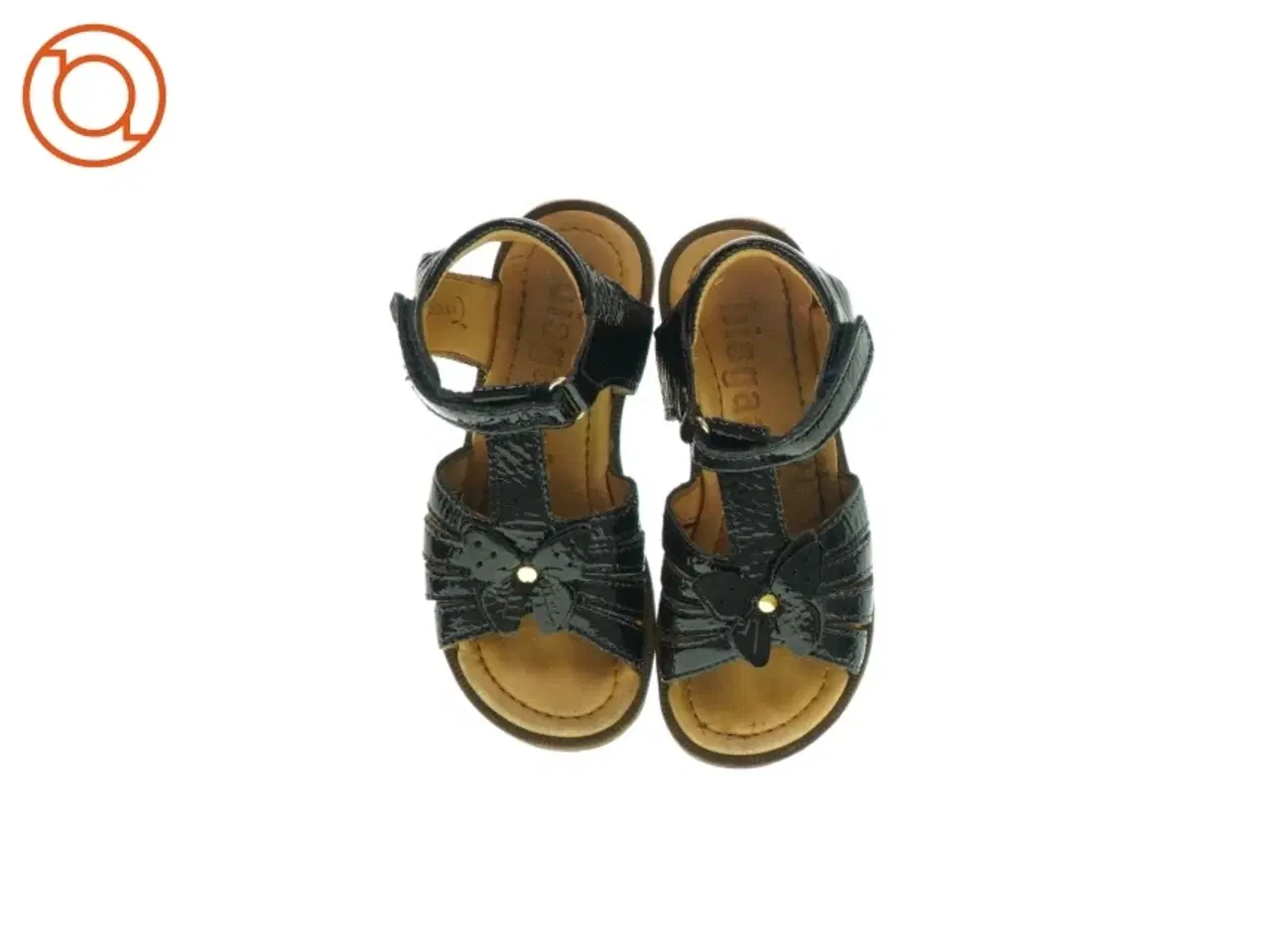 Billede 3 - Sorte sandaler med sommerfugl