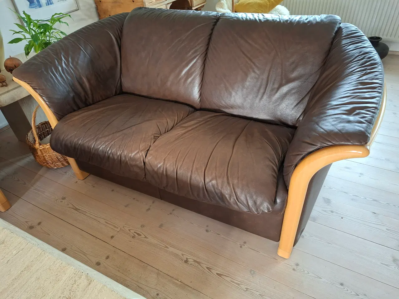 Billede 3 - Sofasæt 3 + 2  Brun læder