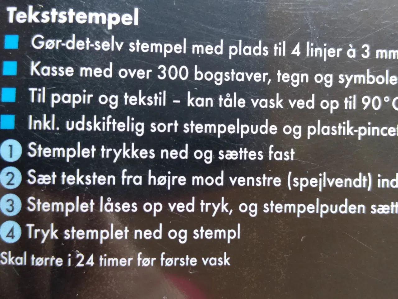 Billede 3 - NYT Tekst stempel til tøj og papir