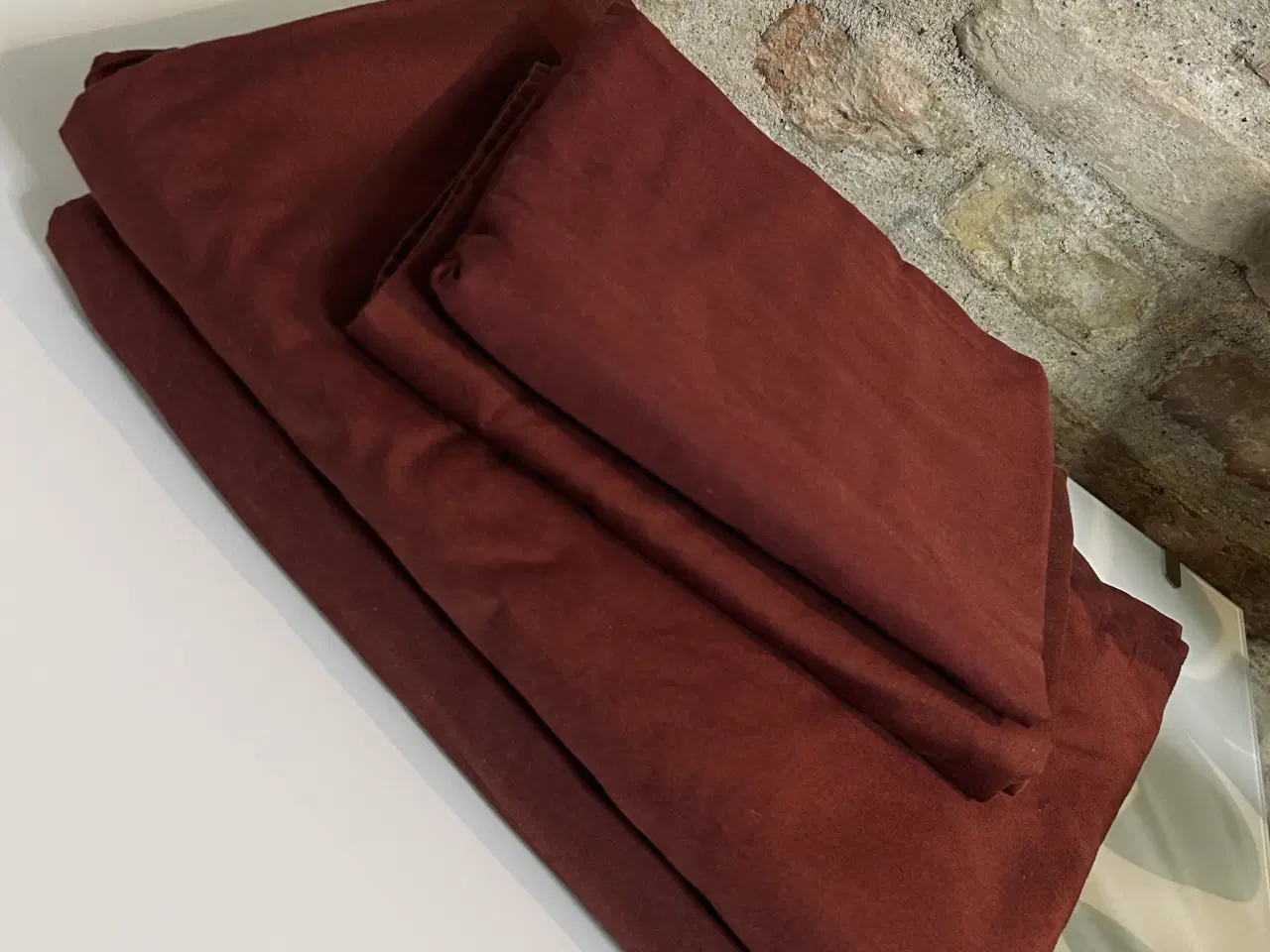 Billede 1 - Terracottarødt sengesæt x2