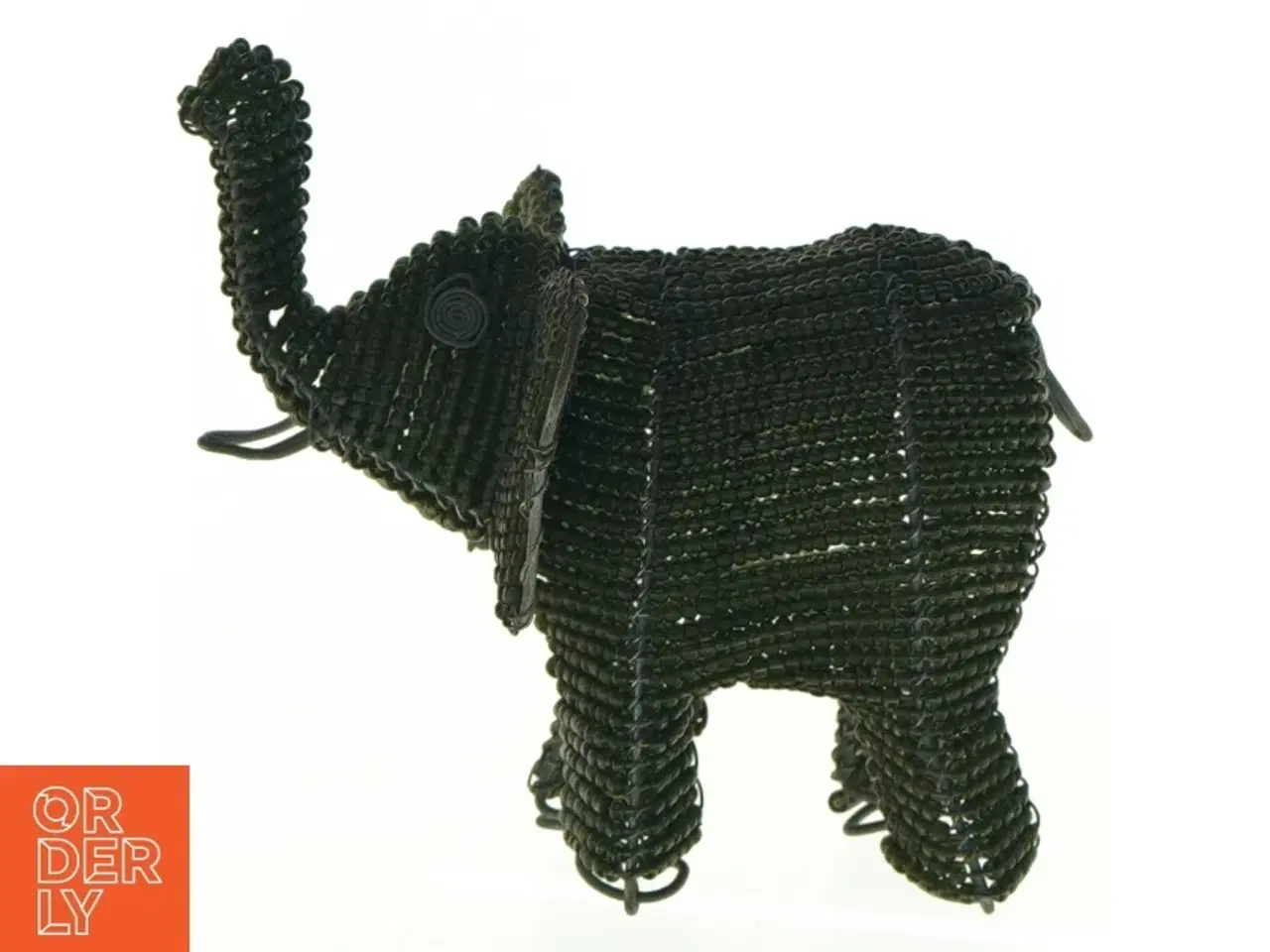 Billede 1 - Perlebesat elefantfigur (str. 12 cm)